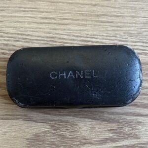 CHANEL Black Leather Eyeglass Case AS IS